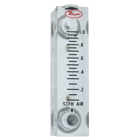 Dwyer Instruments Flowmeter, range .1-1 SCFH air. VFA-1-EC